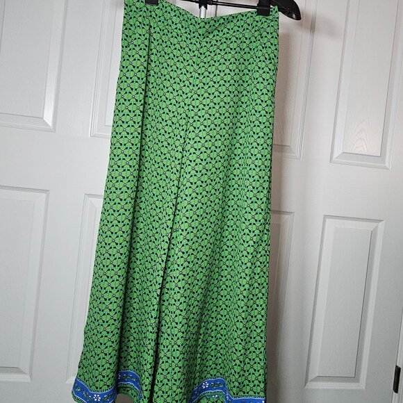 Max Studio Womens Green and Blue Elastic Waist Palazzo Pants Size Large - Picture 2 of 16